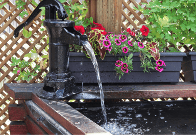 Backyard pond fountain idea