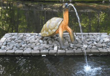 Backyard pond fountain idea