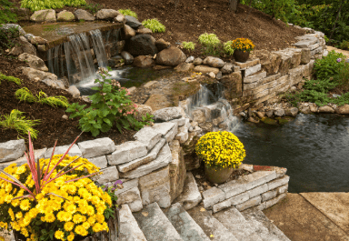 Backyard pond waterfall idea
