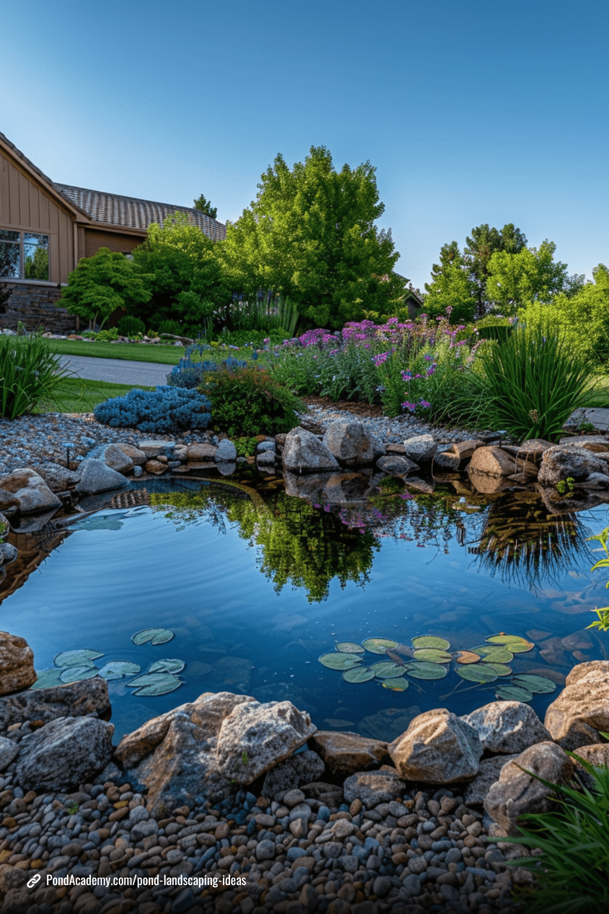 Pond landscaping idea 22