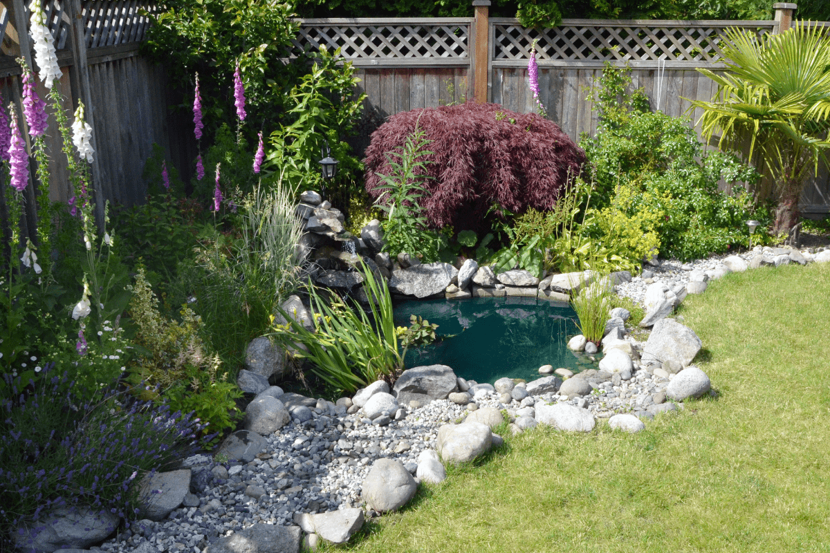 Small Corner Yard Waterfall Pond Idea 10