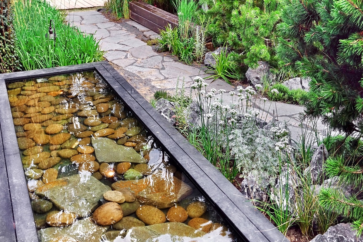 Small Corner Yard Waterfall Pond Idea 15