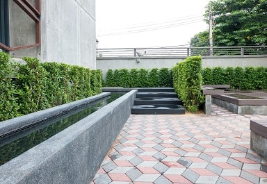 Concrete pond edge idea