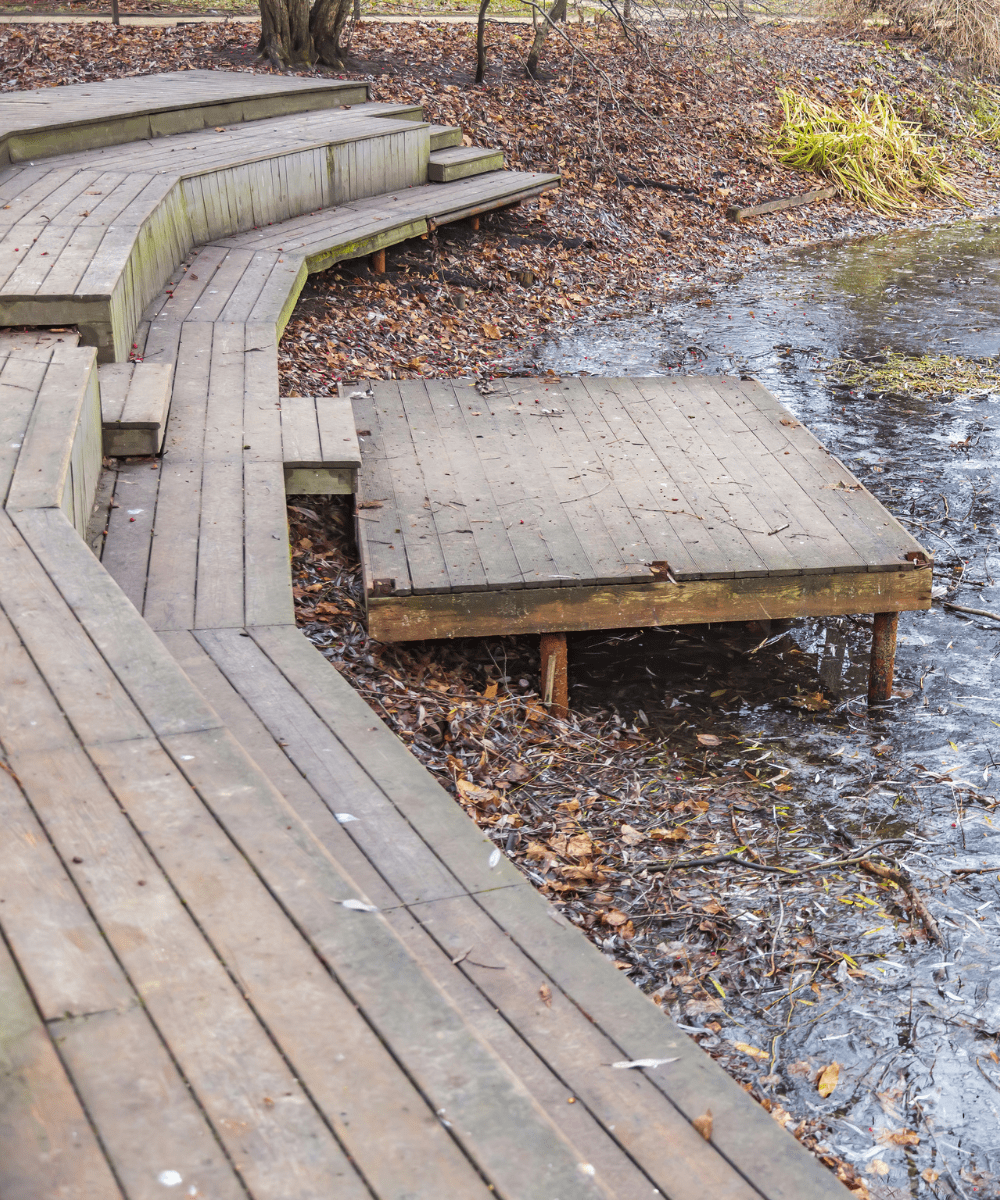 Pond dock idea 16